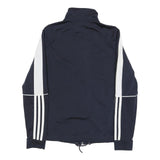 ADIDAS Womens Navy & White Track Jacket S Polyester Blend Zip Casual Sportswear