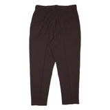 LINEAV Womens Relaxed Brown Polyester Blend Trousers W34 L28 Zip Closure