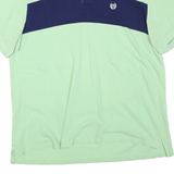 CHAPS Mens Green & Blue Plain Polo Shirt 2XL Cotton Blend Casual Short Sleeve