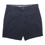 CHAPS Mens Shorts Navy Casual Classic L W34 Cotton Blend Button Plain