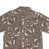 BLUE HAWAII Womens Brown & Cream Patchwork Pattern Shirt S Hawaiian Floral