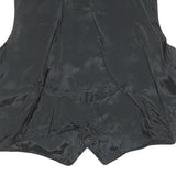 CUIR COUNTY Mens Black Leather Button Jacket L Polyester Blend Plain Waistcoat