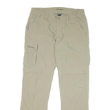 SCHOFFE Mens Regular Beige Trousers W34 L32 Polyester Blend Zip Casual Outdoor