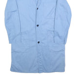 LUTTEURS Mens Blue Cotton Button Jacket M Plain Lightweight Casual Style