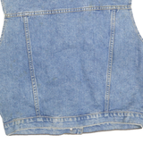 TEAM TACTICS Womens Blue Denim Sleeveless Button Jacket L Cotton Vest Style