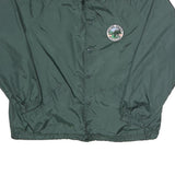 PORT AUTHORITY Mens Green Button Jacket XL Nylon Plain Lightweight Casual