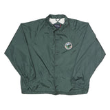 PORT AUTHORITY Mens Green Button Jacket XL Nylon Plain Lightweight Casual