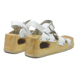 DR SCHOLLS Womens White Leather Platform Sandals UK 7 Comfortable Stylish
