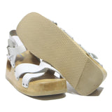 DR SCHOLLS Womens White Leather Platform Sandals UK 7 Comfortable Stylish