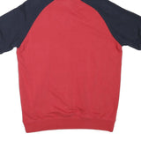 CHAMPION Mens Red & Navy Short Sleeve Hoodie M Cotton Blend Casual Pullover