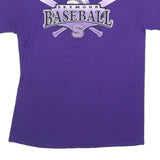 GILDAN Mens Purple Seymour Baseball Graphic T-Shirt M Short Sleeve Crew Neck