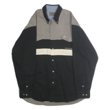 ROPER Mens Black Grey & Cream Colourblock Cotton Shirt L Button Shirt