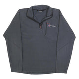BERGHAUS Mens Black Outdoor Pullover Plain 1/4 Zip Polyester Jumper S