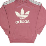 ADIDAS Womens Pink Hoodie UK 6 Cotton Blend Casual Pullover Sweatshirt