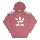ADIDAS Womens Pink Hoodie UK 6 Cotton Blend Casual Pullover Sweatshirt