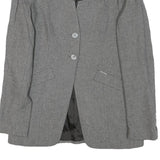 LIU JO Womens Grey Wool Blend Tailored Jacket S Buttoned Pocketed Plain