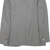 LIU JO Womens Grey Wool Blend Tailored Jacket S Buttoned Pocketed Plain