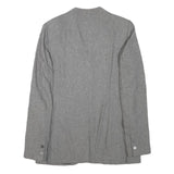 LIU JO Womens Grey Wool Blend Tailored Jacket S Buttoned Pocketed Plain
