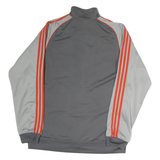 ADIDAS Mens Grey & Orange Track Jacket M Polyester Zip Plain Athletic Sportswear