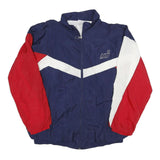 CONVERSE Mens Blue & Red Zip Jacket XL Polyester Blend Colourblock Retro