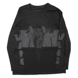 ALEXANDER WANG Mens Black Long Sleeve Crew Neck Graphic T-Shirt L
