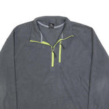 STARTER Mens Grey Half Zip Plain Pullover Jumper XL Lightweight Active
