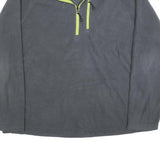 STARTER Mens Grey Half Zip Plain Pullover Jumper XL Lightweight Active