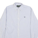 LAUREN RALPH LAUREN Mens Blue & White Striped Shirt L Classic Fit Button Down