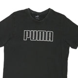 PUMA Mens Black S Graphic T-Shirt Short Sleeve Crew Neck Cotton Blend