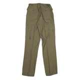 Mens Polyester Blend Beige Regular Fit Cargo Trousers W26 L33 Utility Style Zip