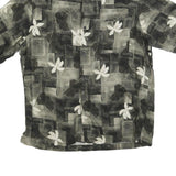 AXCESS Mens Black & Grey Floral Cotton Blend Casual Shirt M Summer Style