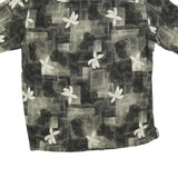 AXCESS Mens Black & Grey Floral Cotton Blend Casual Shirt M Summer Style