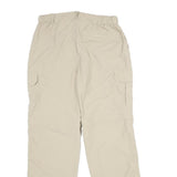 Mens Beige Nylon Regular Fit Cargo Trousers W28 L30 Casual Outdoor Zip Closure