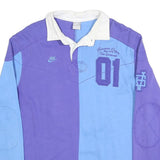 NIKE Mens Purple & Blue Long Sleeve Number 01 Rugby Polo Shirt XL Sportwear