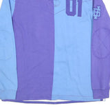 NIKE Mens Purple & Blue Long Sleeve Number 01 Rugby Polo Shirt XL Sportwear