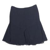 RALPH LAUREN Womens Navy Blue Flare Knee Length Polyester Skirt Size M Elegant