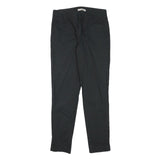 STEFANEL Womens Cotton Blend Black Slim Straight Trousers W28 L27 Classic Zip