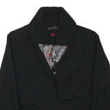 ZARA WOMAN Womens Black Button Blazer S Polyester Blend Woven Tailored Fit Plain