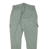 Womens Relaxed Fit Cotton Blend Sage Green W30 L28 Cargo Trousers Casual Comfort