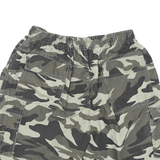 Mens Camouflage Cargo Shorts Cotton Blend XL W28 Elastic Waist Pockets