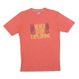 THE NORTH FACE Mens Red Graphic T-Shirt S Short Sleeve Crew Neck Explorer Print