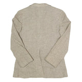 BURNBRAE Womens Beige Wool Herringbone Jacket M Button Closure Elbow Patches