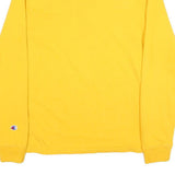 CHAMPION Mens Yellow Long Sleeve Crew Neck Logo T-Shirt M Cotton Blend