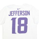 NIKE Mens White & Purple Jefferson 18 Graphic T-Shirt L Short Sleeve Crew Neck