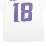 NIKE Mens White & Purple Jefferson 18 Graphic T-Shirt L Short Sleeve Crew Neck