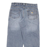 CARHARTT Mens Loose Fit Blue Denim Jeans W36 L30 Zip Closure Casual Workwear