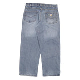 CARHARTT Mens Loose Fit Blue Denim Jeans W36 L30 Zip Closure Casual Workwear