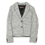 MAX MARA STUDIO Womens Black & White Tweed Button Jacket XS Synthetic Classic