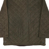 BARBOUR Mens Green Quilted Jacket L Polyester Blend Zip Classic Outerwear