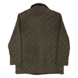 BARBOUR Mens Green Quilted Jacket L Polyester Blend Zip Classic Outerwear